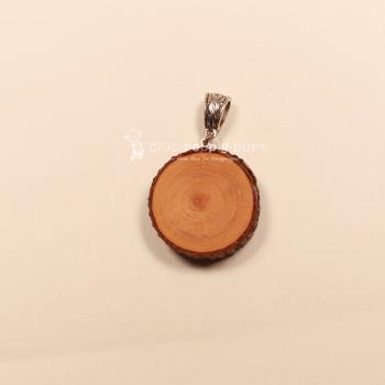 Kettenanhänger Holz Baumscheibe 3 cm Katze epoxidharz Unikat